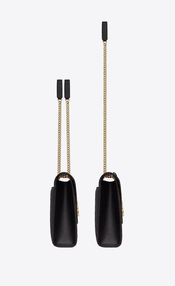 Saint Laurent Envelope Large Bag In Quilted Grain De Poudre Embo