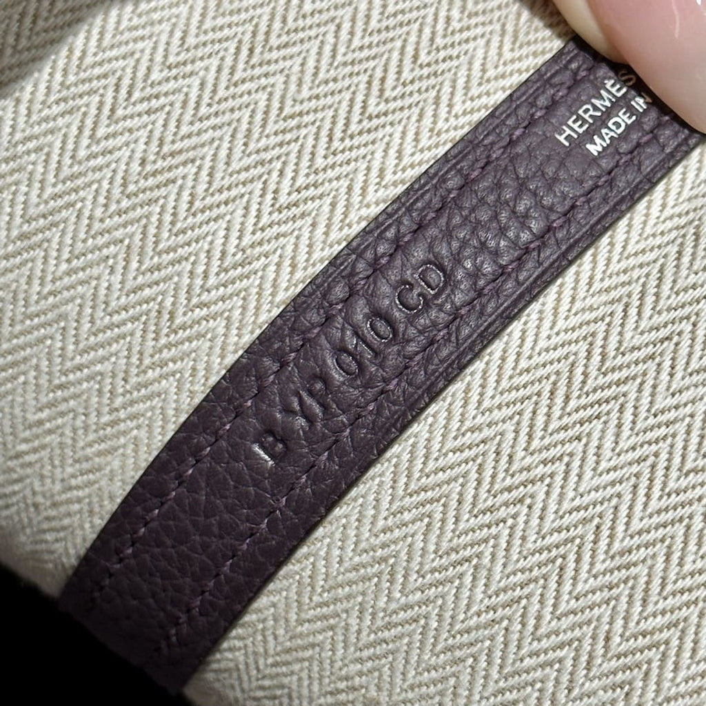 HERMÈS  Garden Party TPM 30 Cassis Negonda Leather Tote Bag