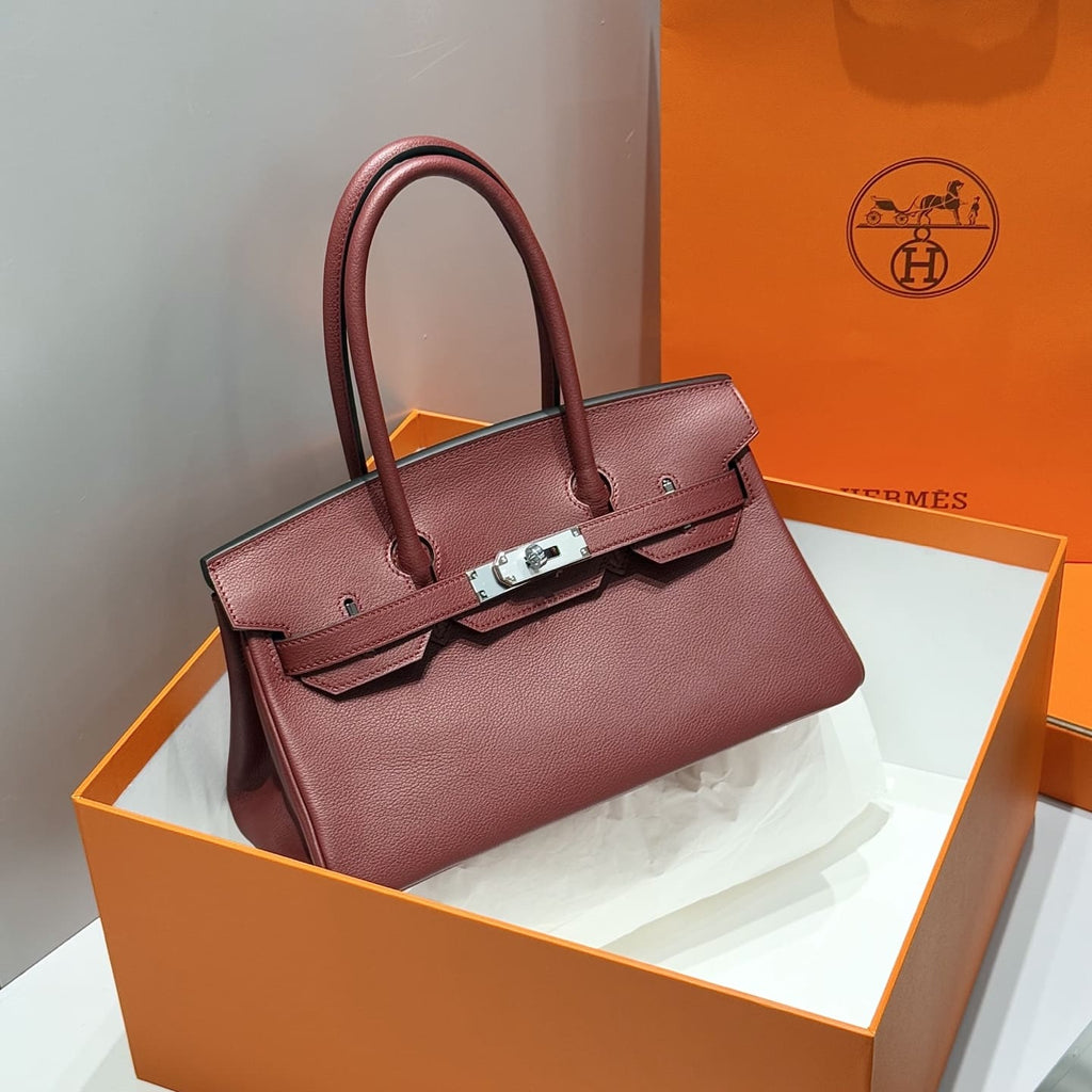 Hermès Rouge Evercolor Shoulder Birkin 29 Palladium Hardware