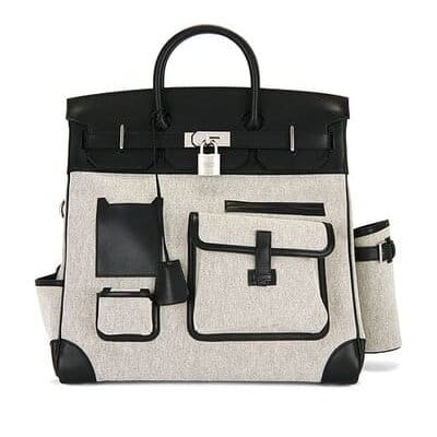 HERMÈS Evercalf Toile Cargo Haut A Courroies Birkin 40 Handbag