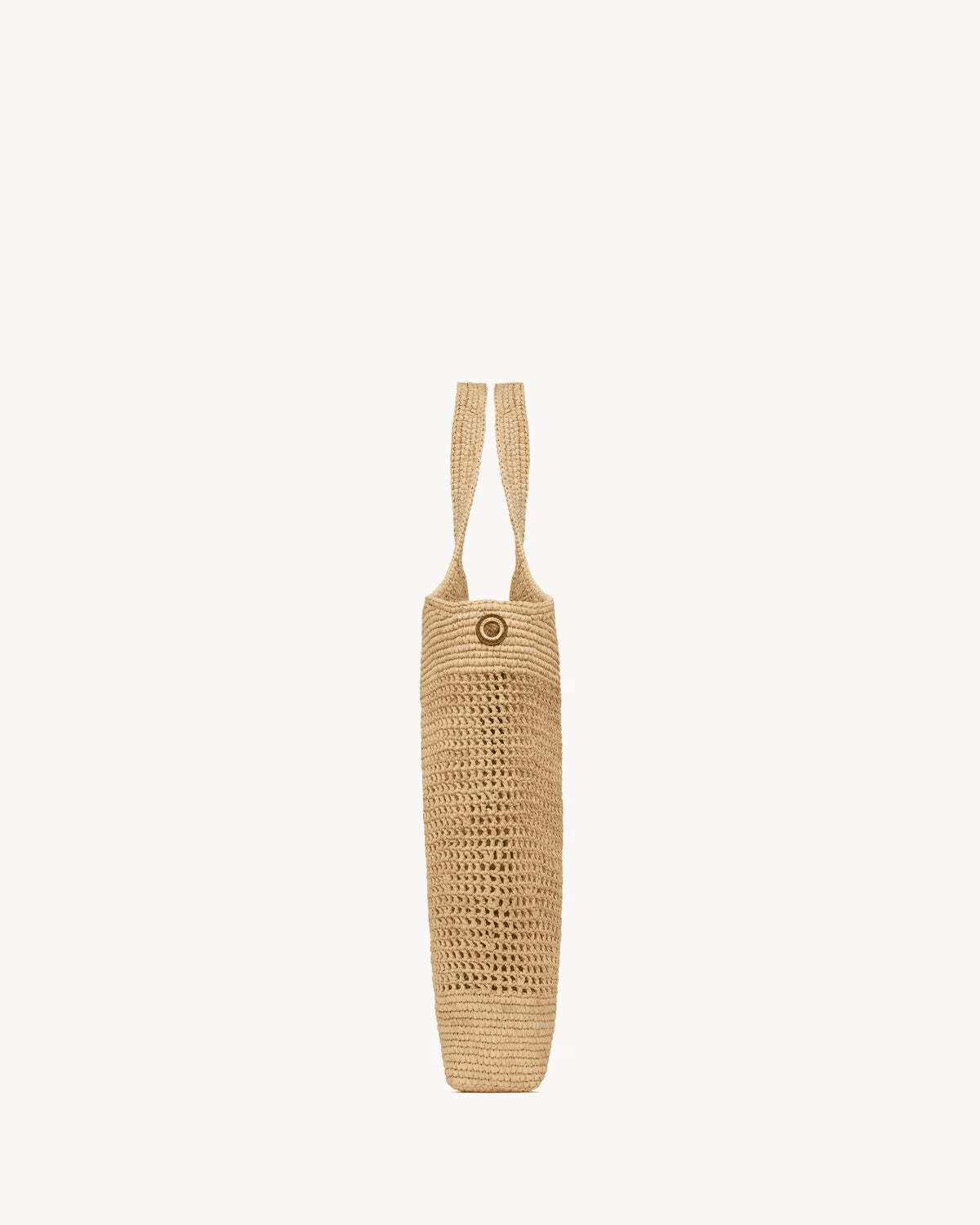 Saint Laurent Icare In Raffia Naturel And Brown Gold