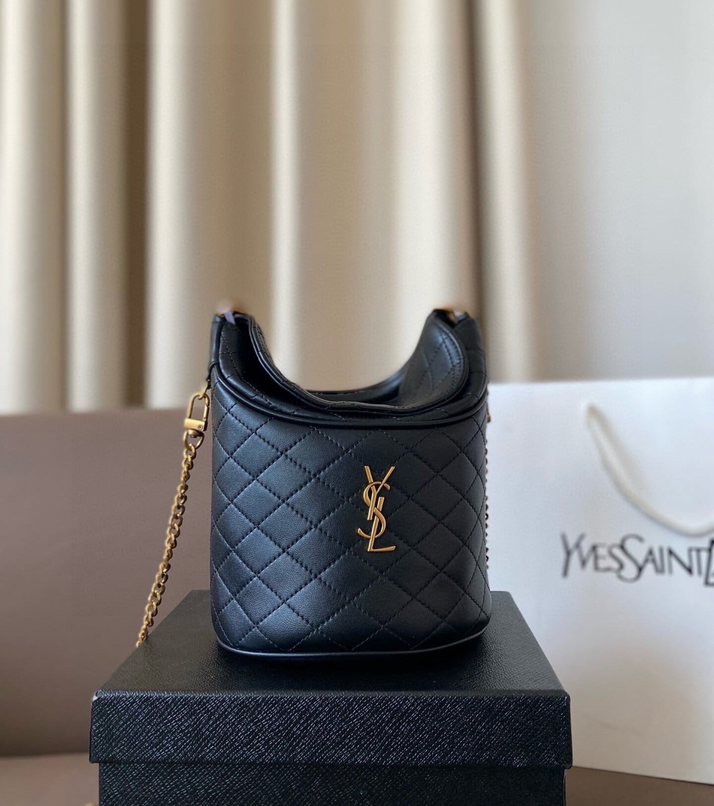 SAINTAURENT GABY BUCKET BAG IN LAMBSKIN