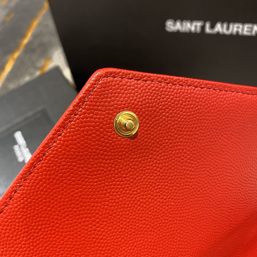 Saint Laurent Chain Wallet Grain De Poudre Matelasse