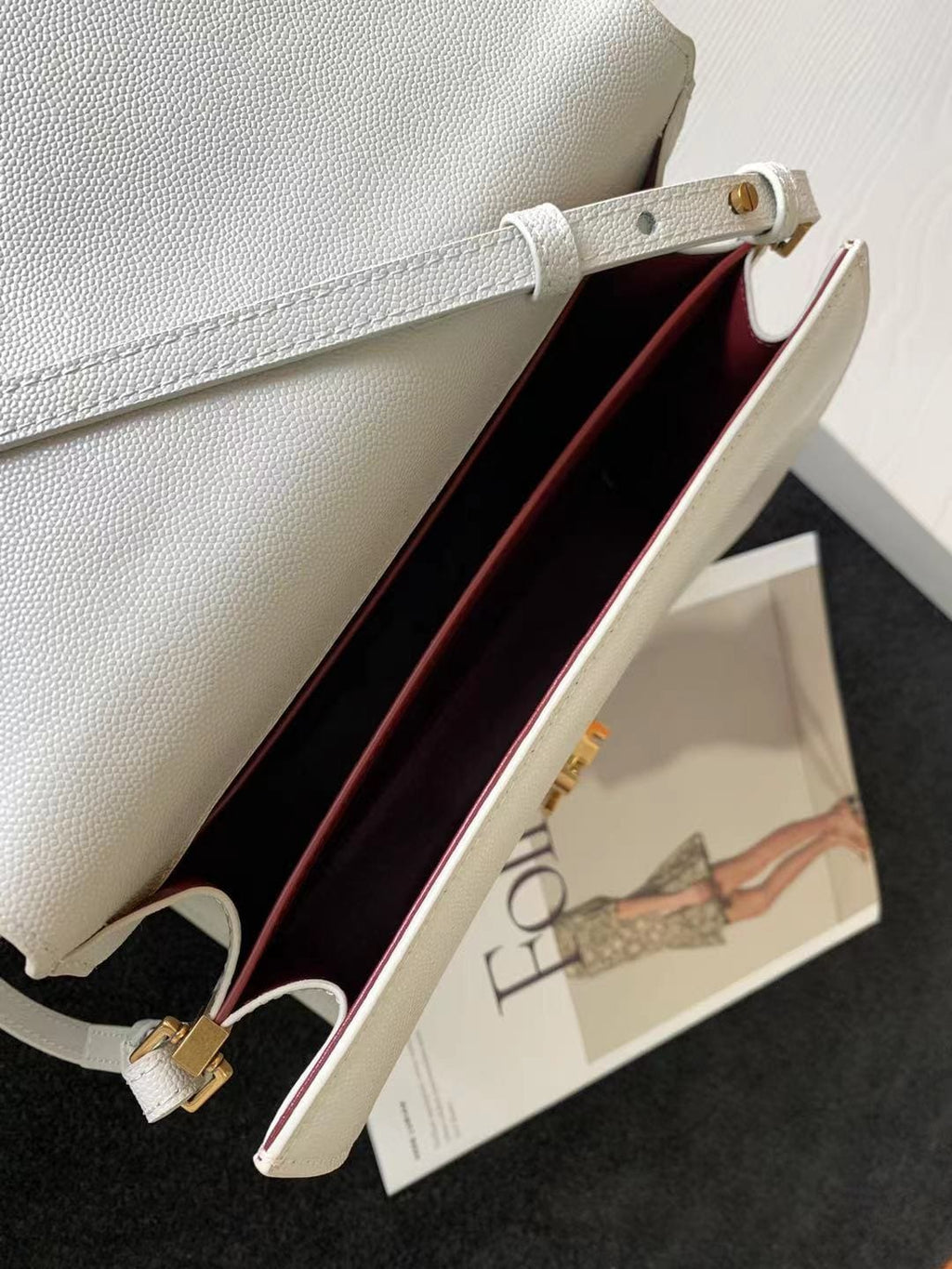 Saint Laurent  Grain de Poudre Mini Classic Monogram Cassandra
