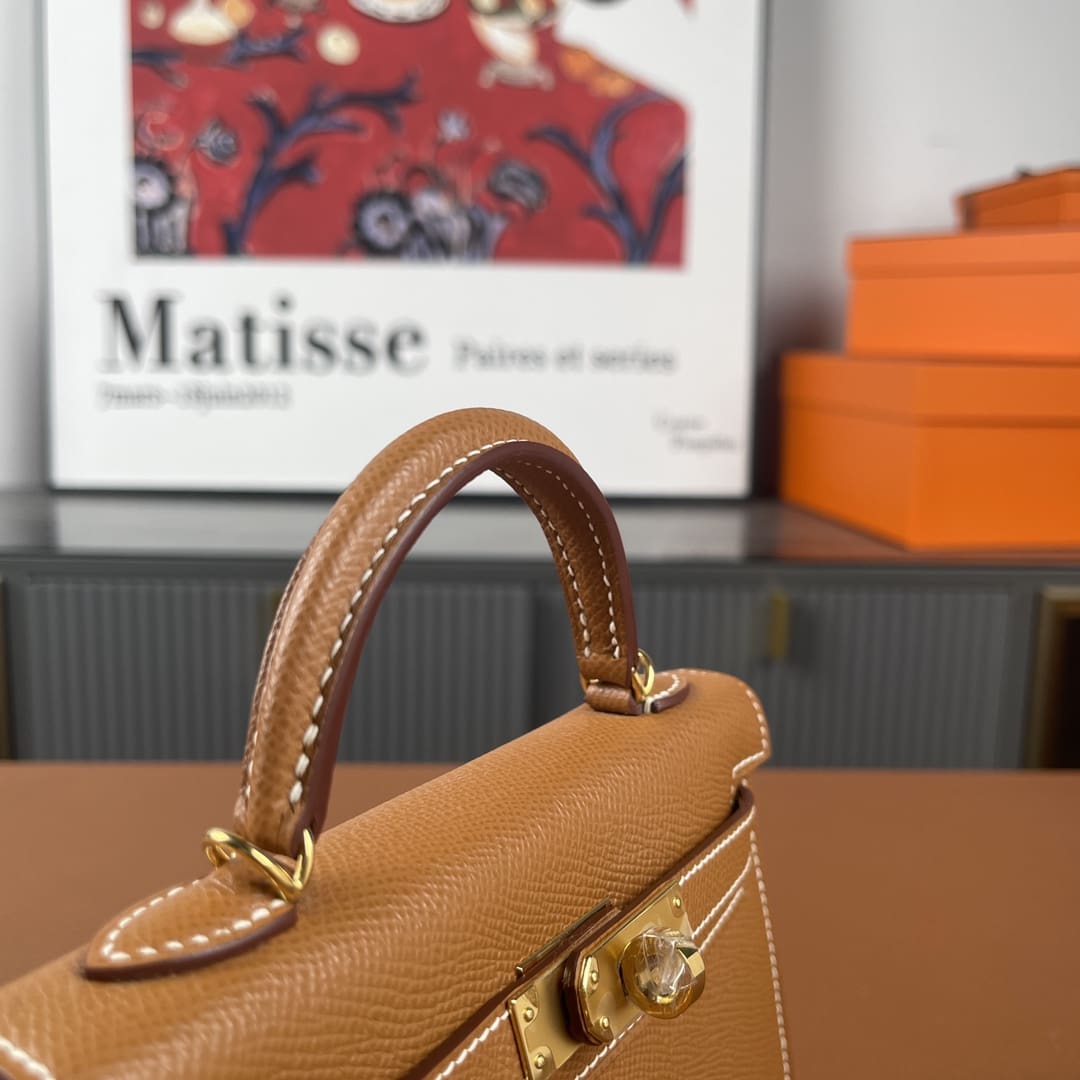 Hermès Kelly Mini Epsom Gold Sellier Gold Hardware