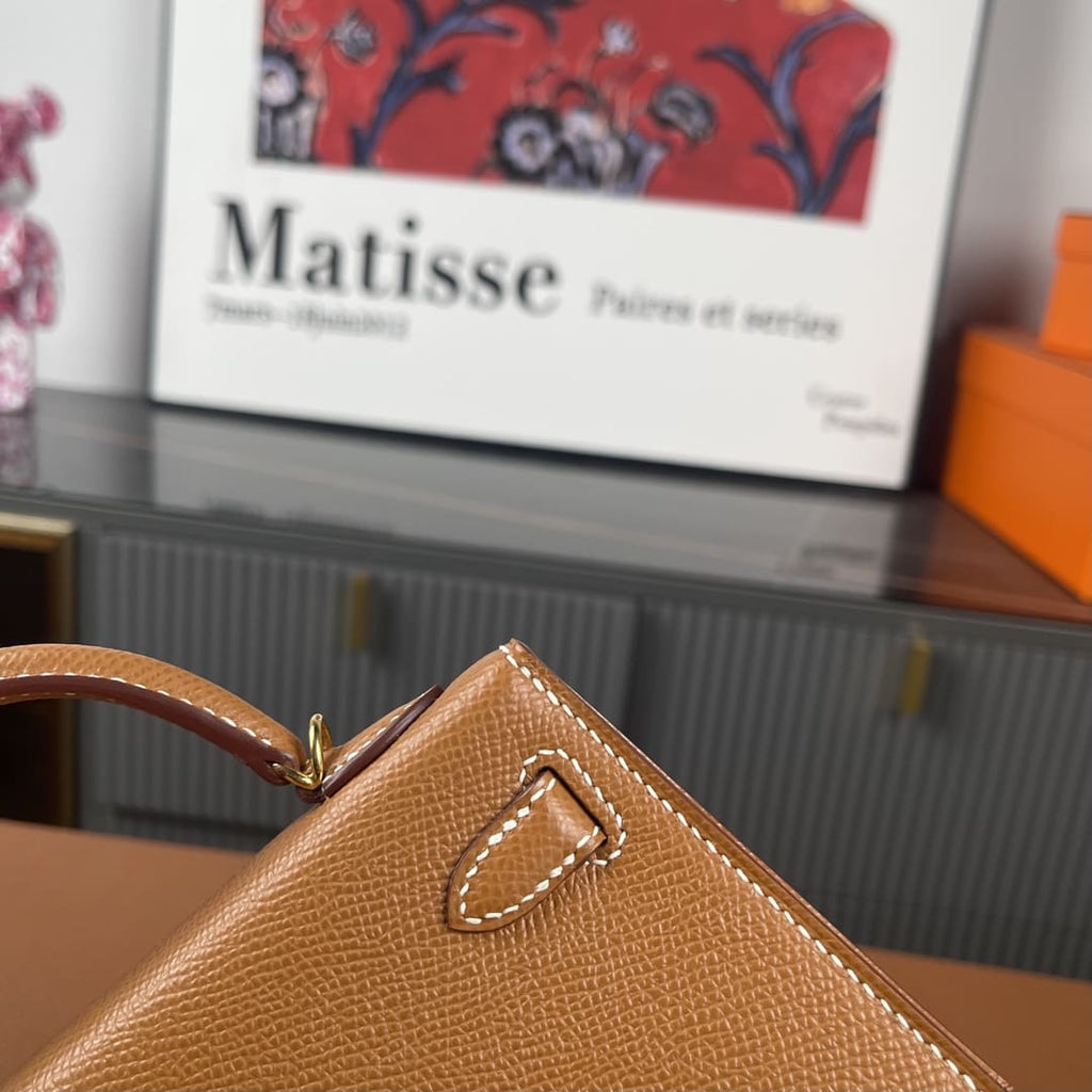 Hermès Kelly Mini Epsom Gold Sellier Gold Hardware