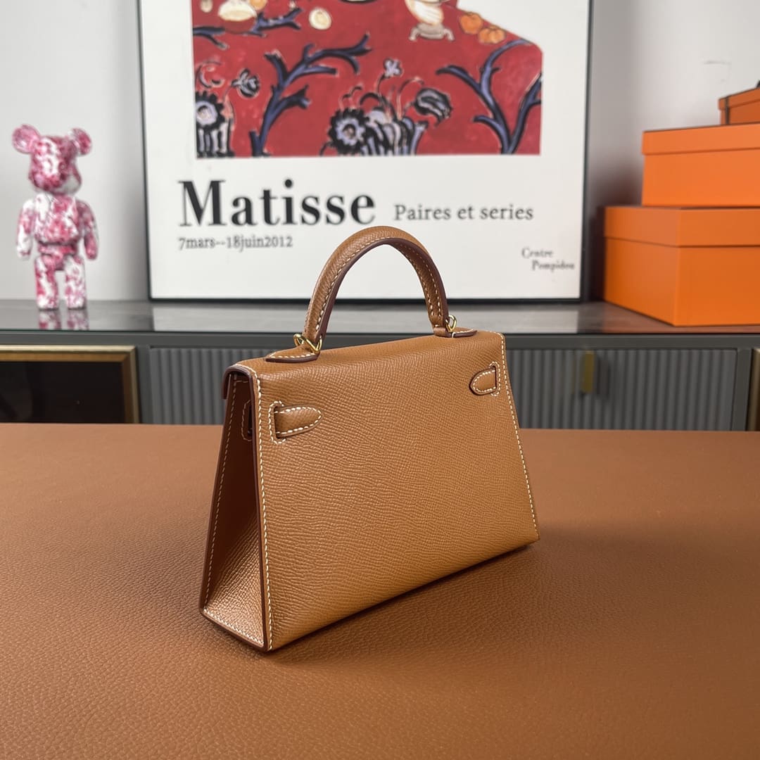 Hermès Kelly Mini Epsom Gold Sellier Gold Hardware
