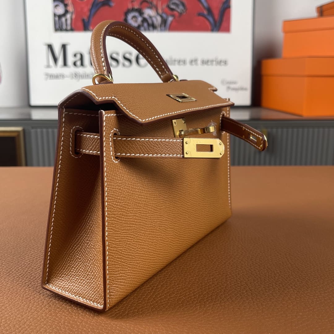 Hermès Kelly Mini Epsom Gold Sellier Gold Hardware
