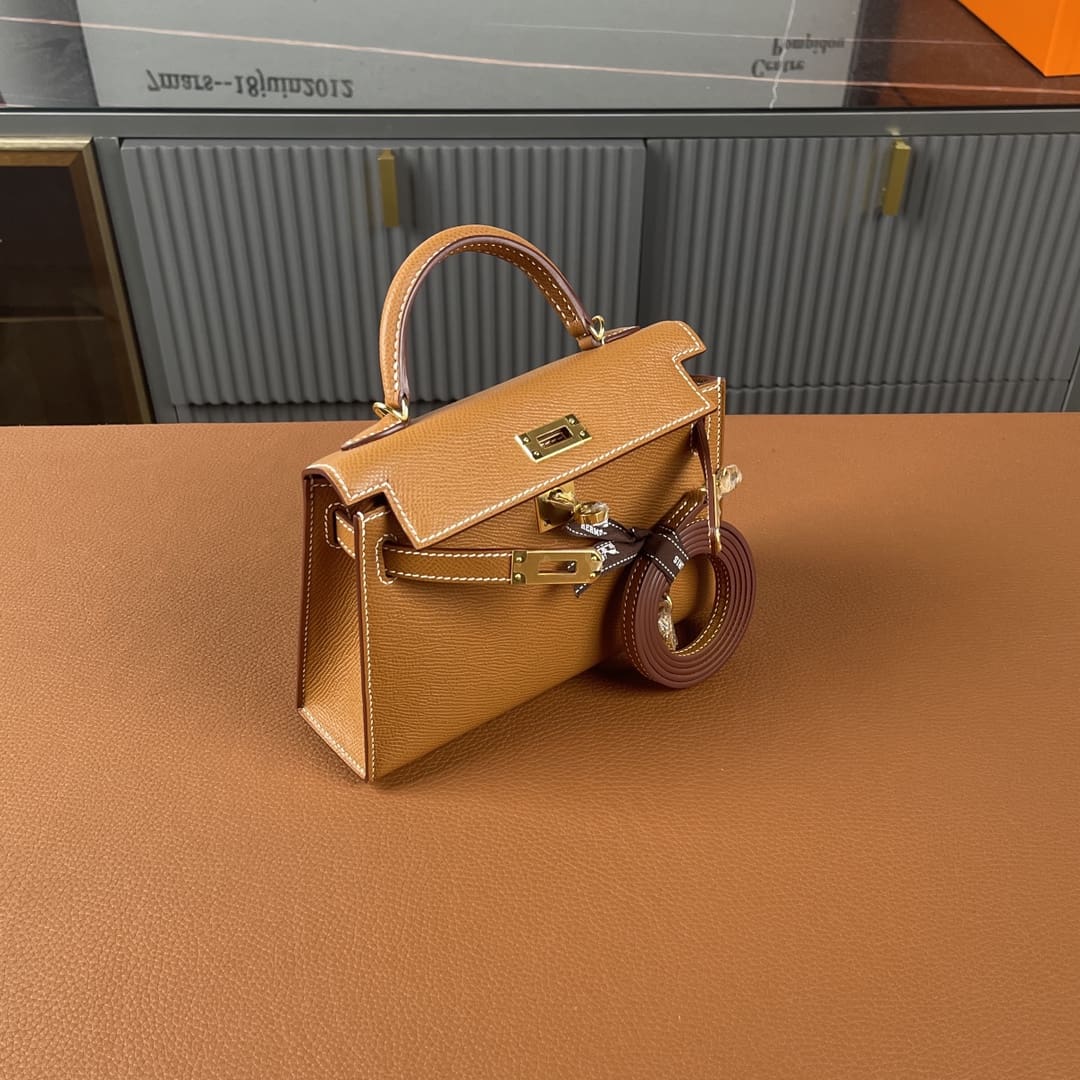 Hermès Kelly Mini Epsom Gold Sellier Gold Hardware