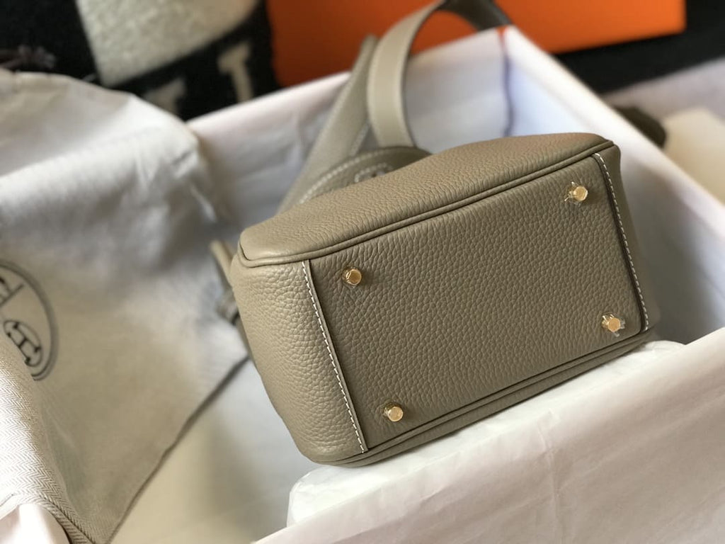 Hermès Mini  Lindy Beton Gold Clemence Gold Hardware