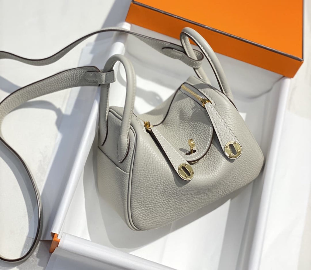 Hermès Mini  Lindy Sauge Gold Clemence Gold Hardware