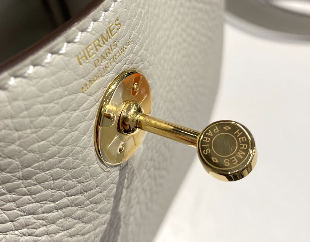 Hermès Mini  Lindy Sauge Gold Clemence Gold Hardware