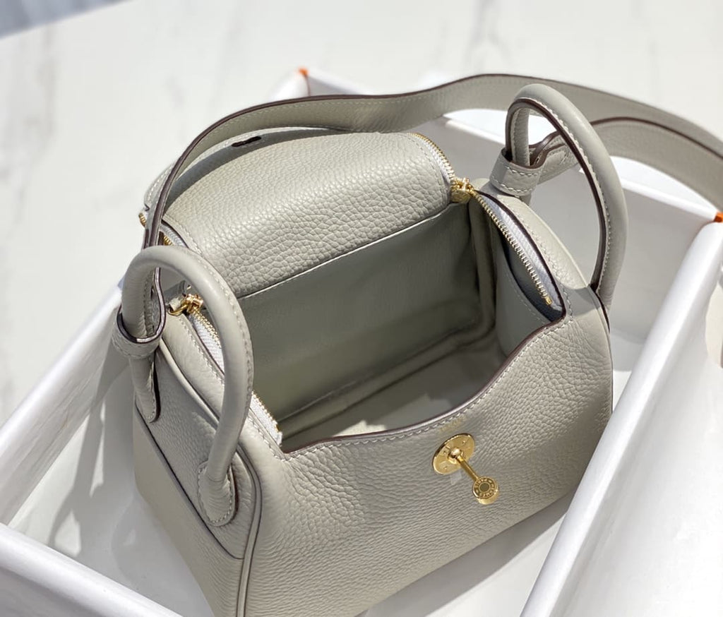 Hermès Mini  Lindy Sauge Gold Clemence Gold Hardware