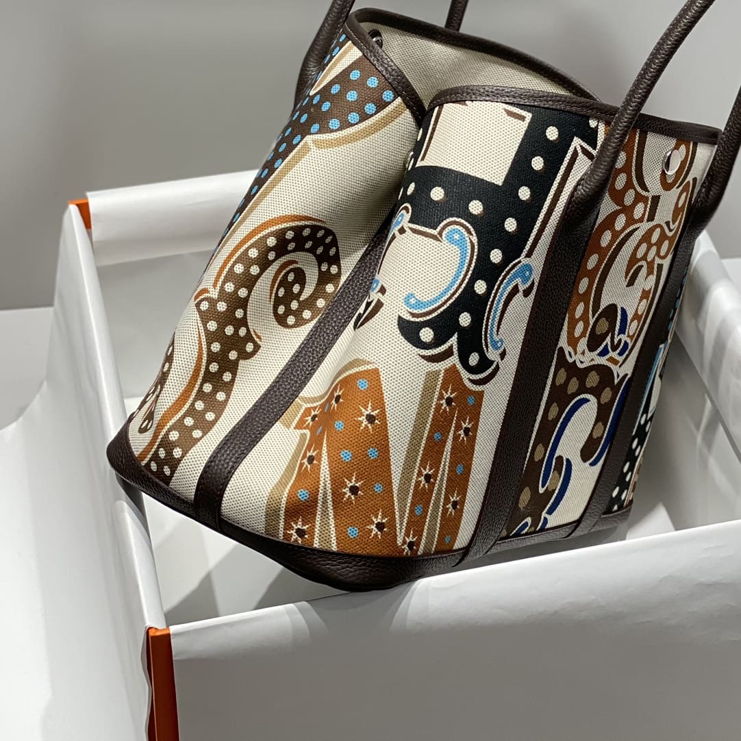 Hermès Garden Party 36 Electrique Ecru and Beige Multi Toile H and Ebene Negonda Palladium Hardware