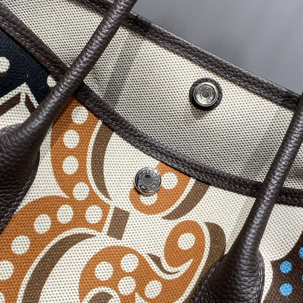 Hermès Garden Party 36 Electrique Ecru and Beige Multi Toile H and Ebene Negonda Palladium Hardware