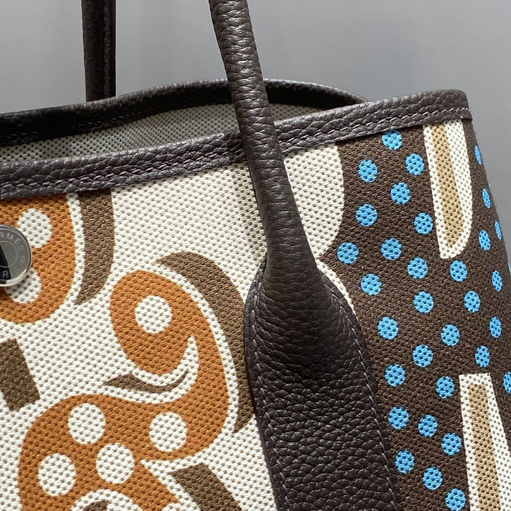 Hermès Garden Party 36 Electrique Ecru and Beige Multi Toile H and Ebene Negonda Palladium Hardware