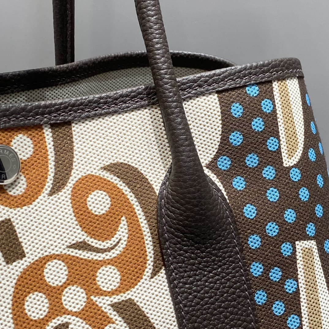 Hermès Garden Party 36 Electrique Ecru and Beige Multi Toile H and Ebene Negonda Palladium Hardware