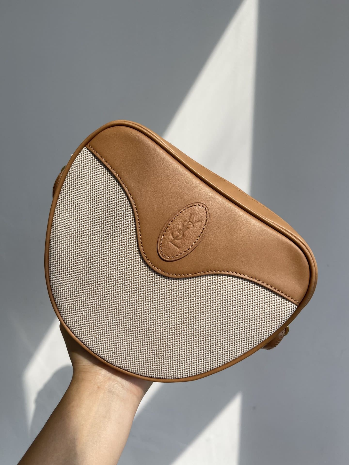 Saint Laurent Linen Calfskin The Heart Monogram