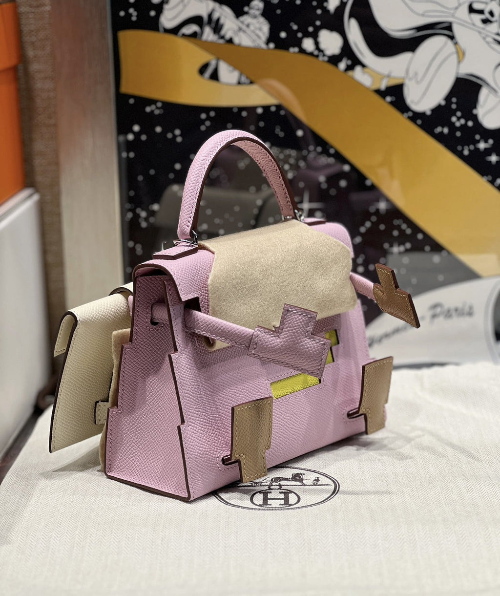 Hermès Limited Edition  Chai Epsom Quelle Idole Kelly Doll Picto Palladium Hardware