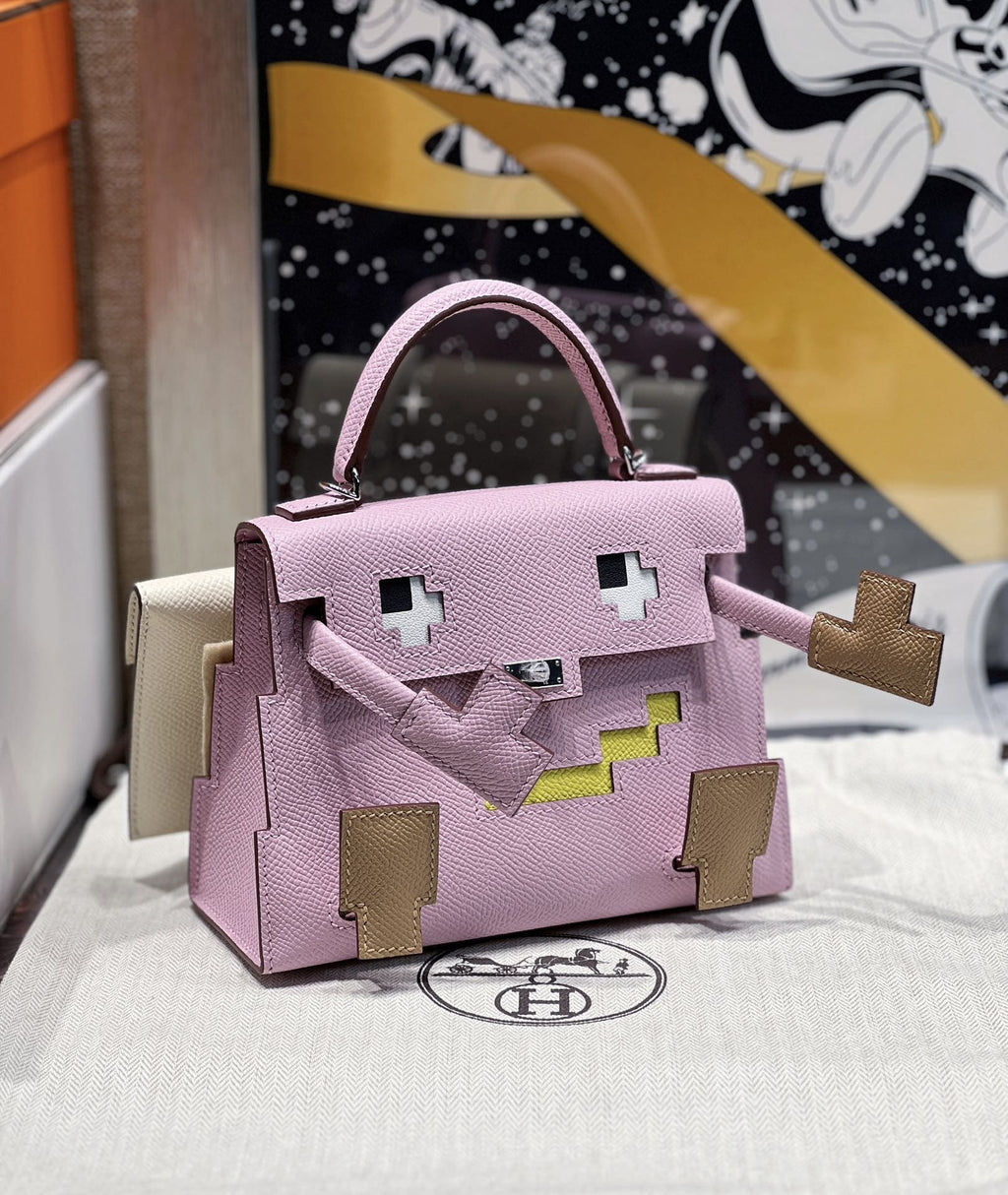 Hermès Limited Edition  Chai Epsom Quelle Idole Kelly Doll Picto Palladium Hardware