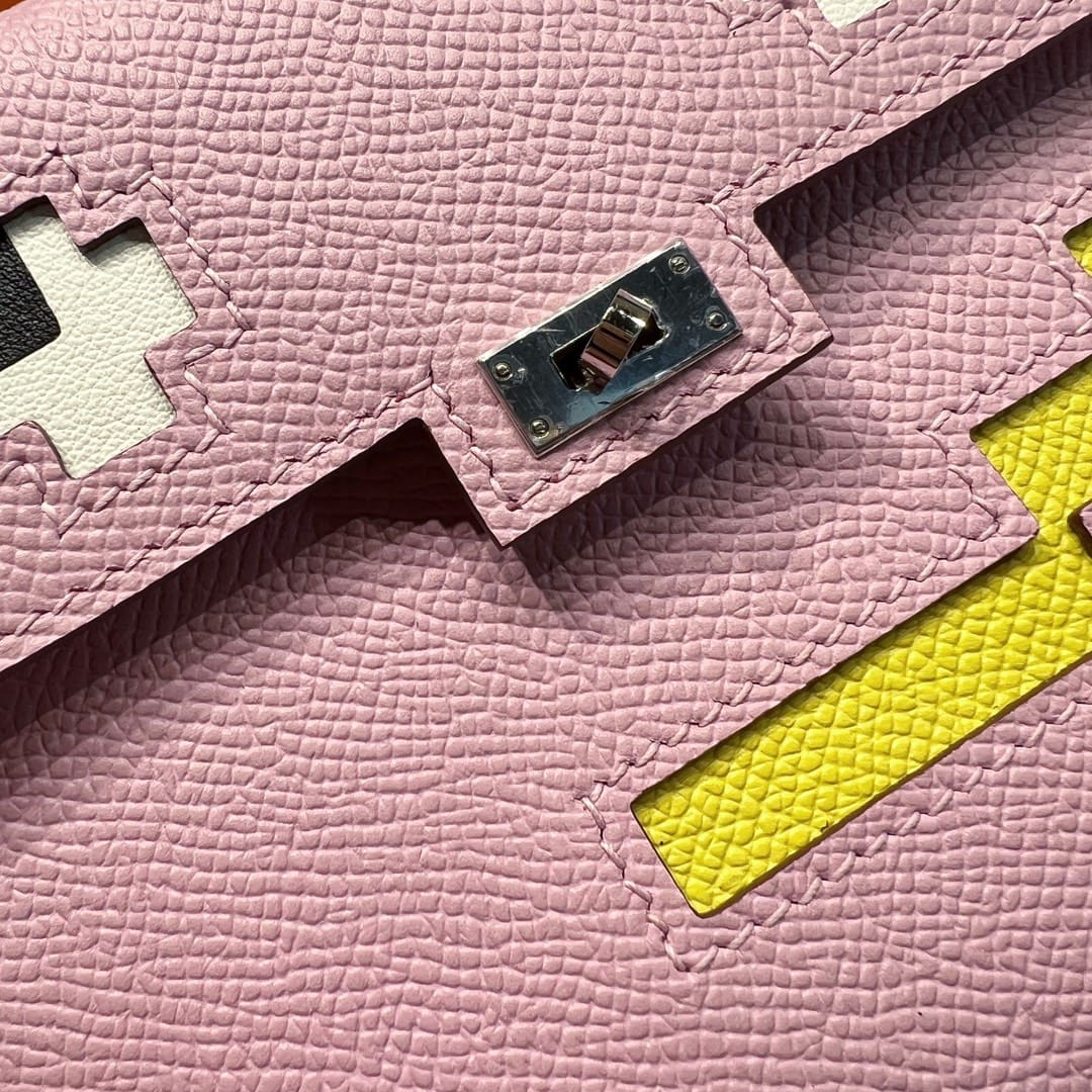 Hermès Limited Edition  Chai Epsom Quelle Idole Kelly Doll Picto Palladium Hardware