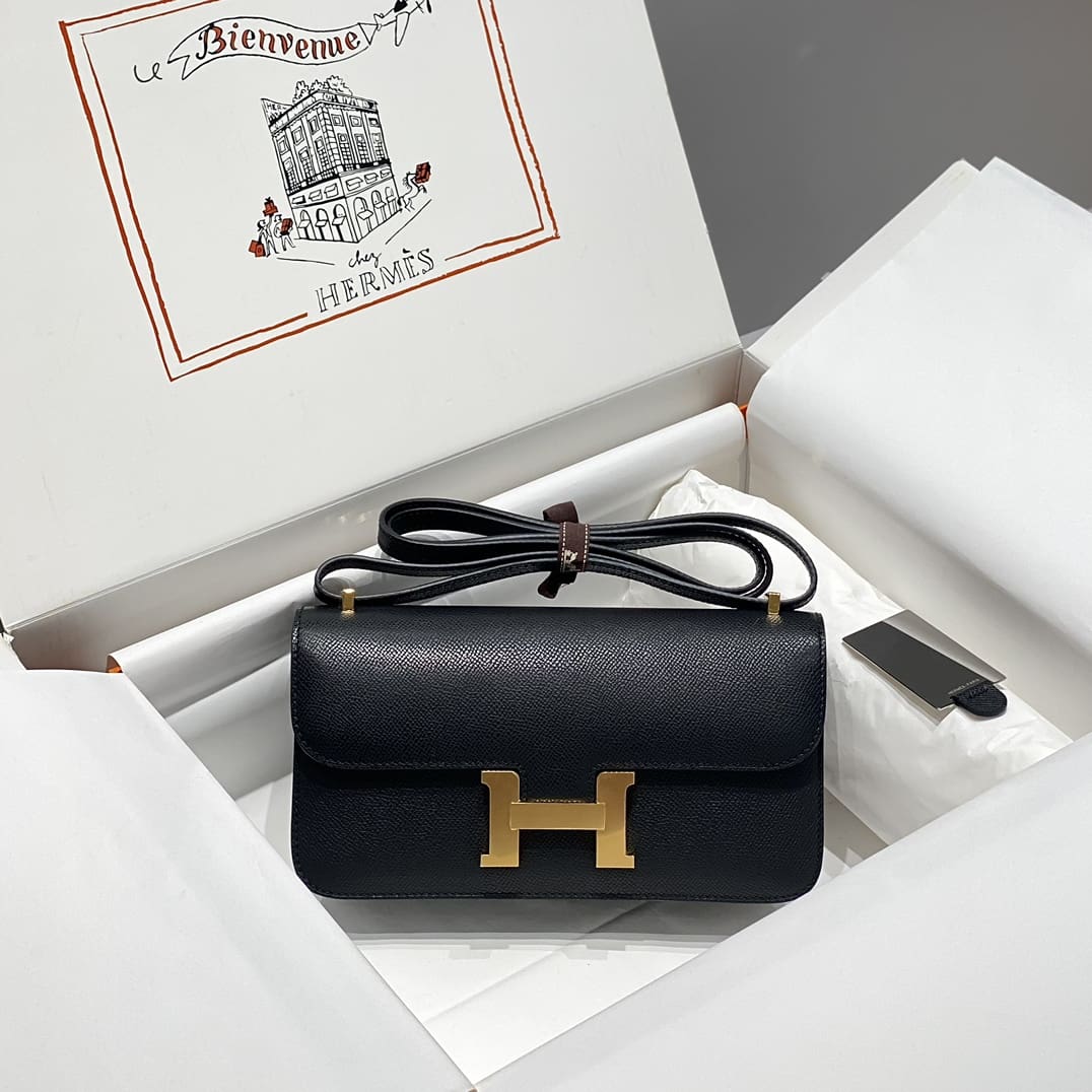 Hermès Black Epsom Constance Elan Gold Hardware