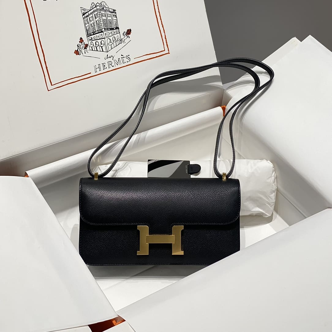 Hermès Black Epsom Constance Elan Gold Hardware