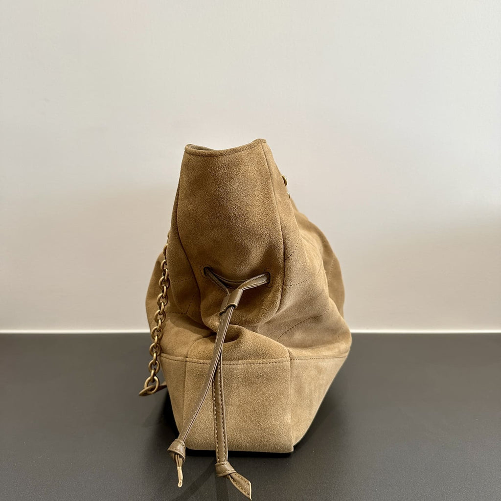 SAINT LAURENT small JAMIE SHOPPING in suede-GOLDEN LEAF