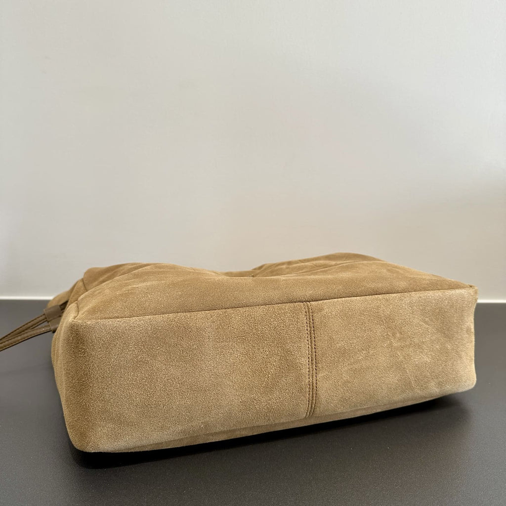 SAINT LAURENT small JAMIE SHOPPING in suede-GOLDEN LEAF
