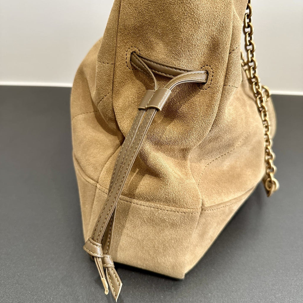 SAINT LAURENT small JAMIE SHOPPING in suede-GOLDEN LEAF