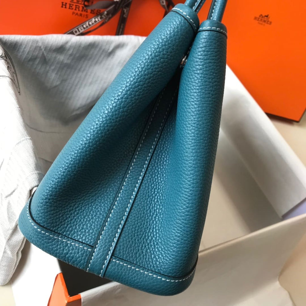 HERMÈS Negonda Garden Party Tote 30 TPM Vert Bosphore