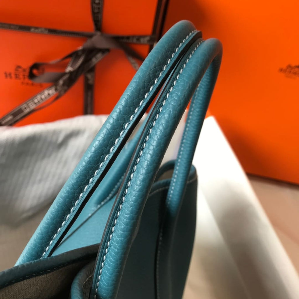 HERMÈS Negonda Garden Party Tote 30 TPM Vert Bosphore