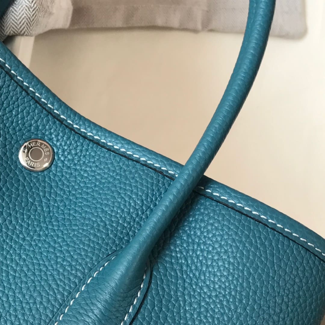 HERMÈS Negonda Garden Party Tote 30 TPM Vert Bosphore