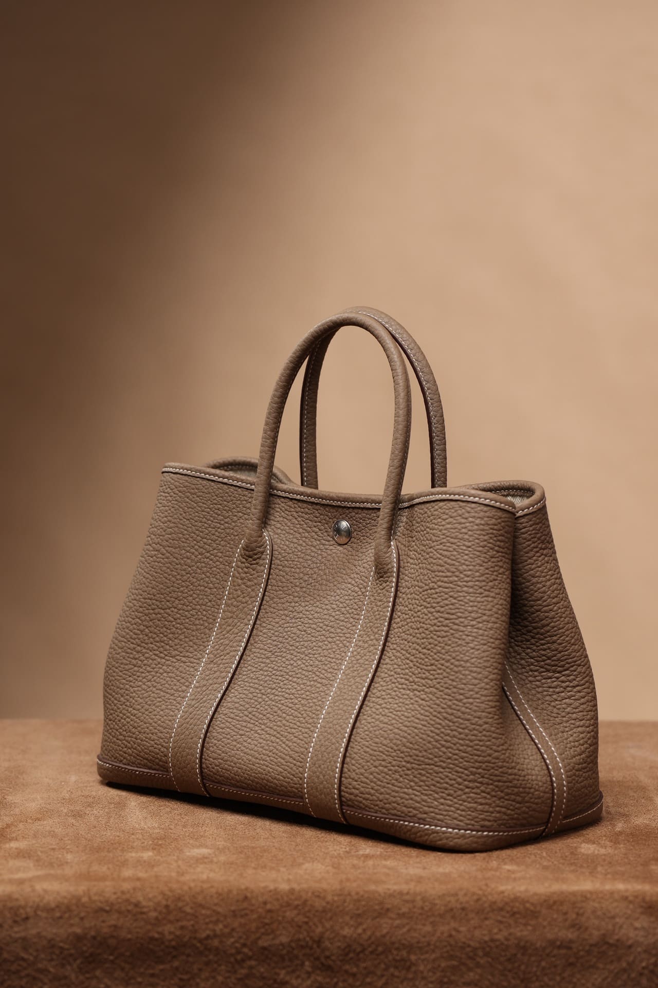 Hermès Garden Party 30 Beige Marfa Negonda Palladium Hardware