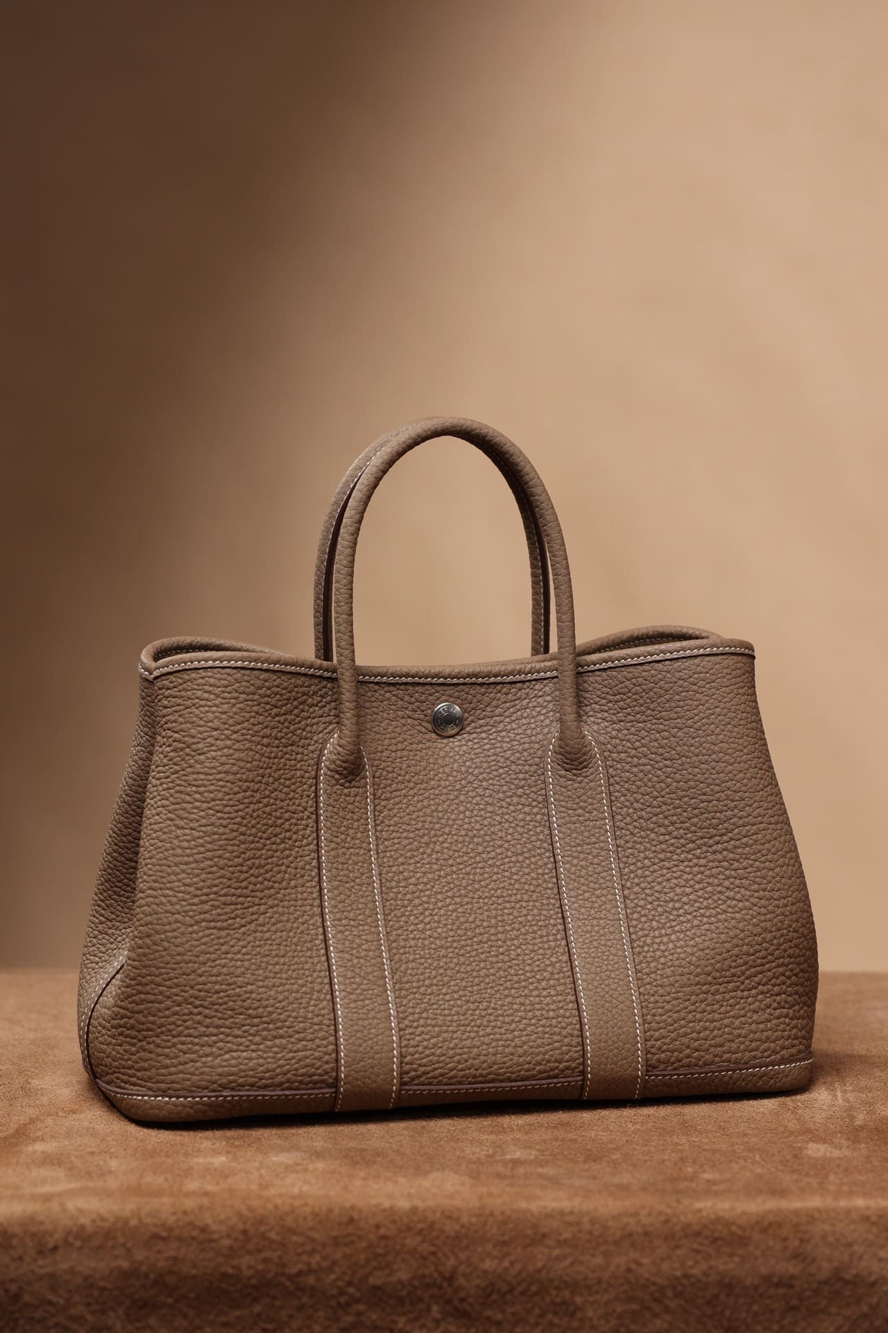Hermès Garden Party 30 Beige Marfa Negonda Palladium Hardware