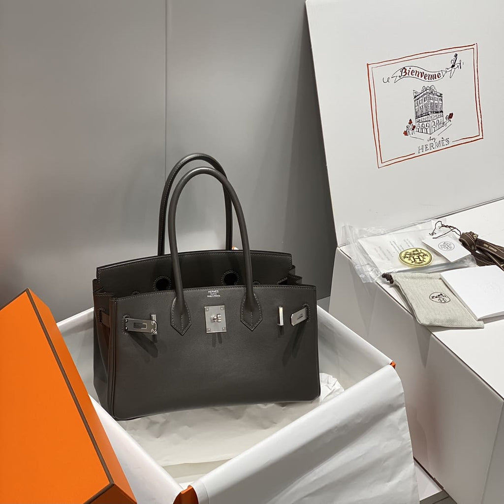 Hermès Caban Evercolor Shoulder Birkin Light 29 Palladium Hardware