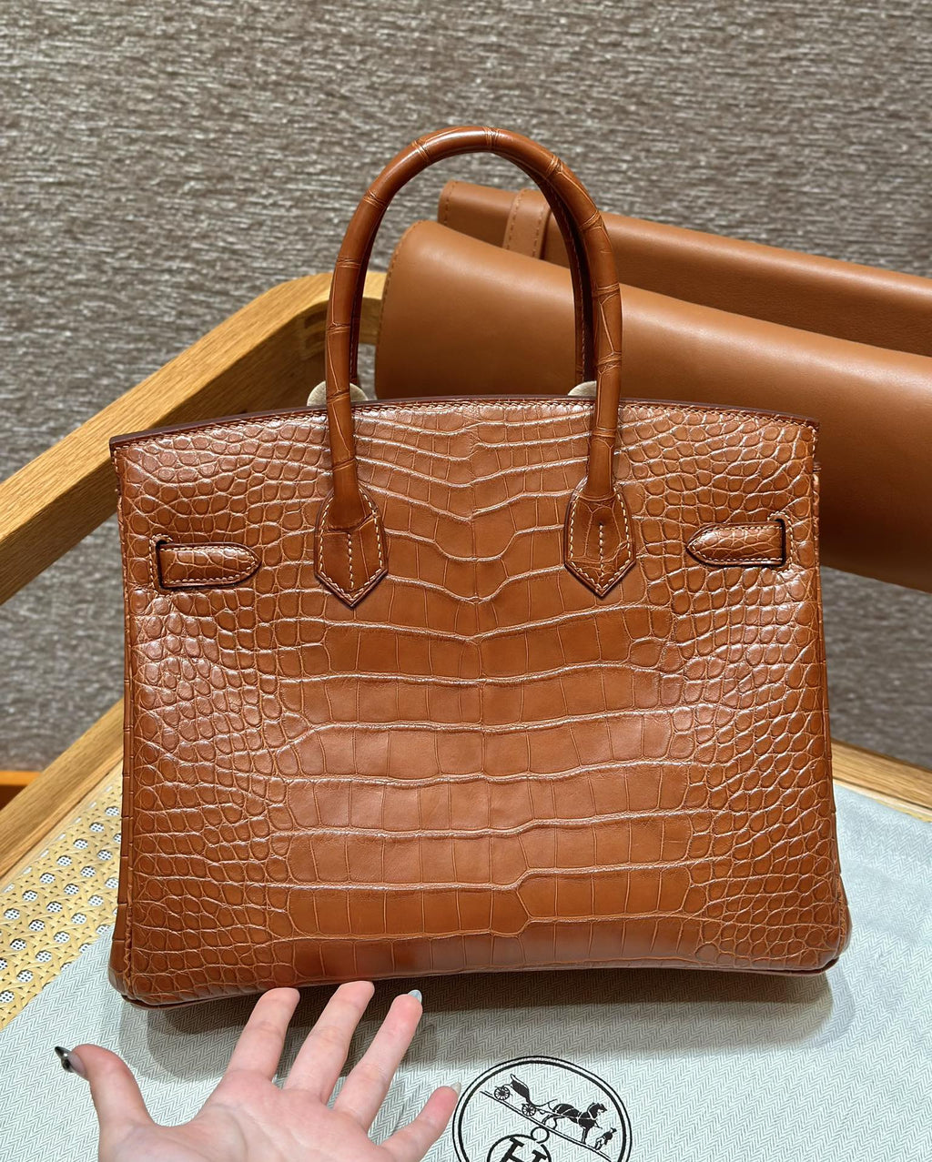 Hermès Birkin 30 Gold Matte Alligator Gold Hardware