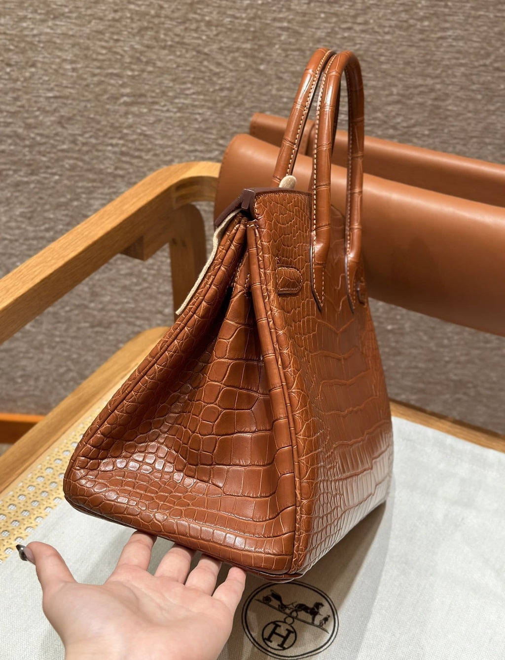 Hermès Birkin 30 Gold Matte Alligator Gold Hardware