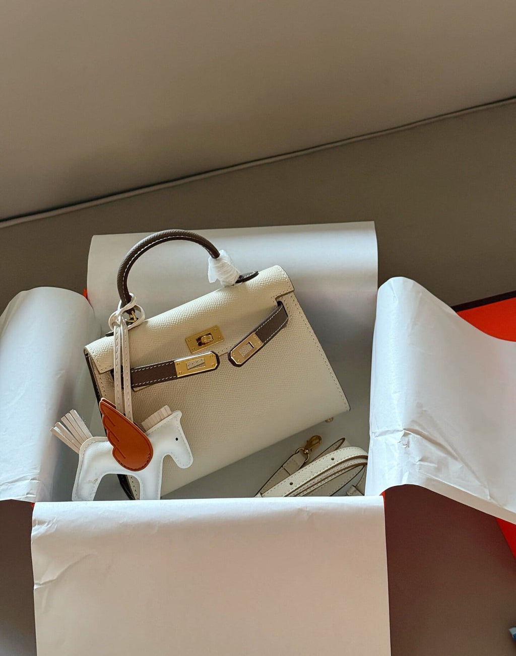 Hermès Nata and Etain Epsom Mini Kelly II 20 HSS Permabrass Hardware