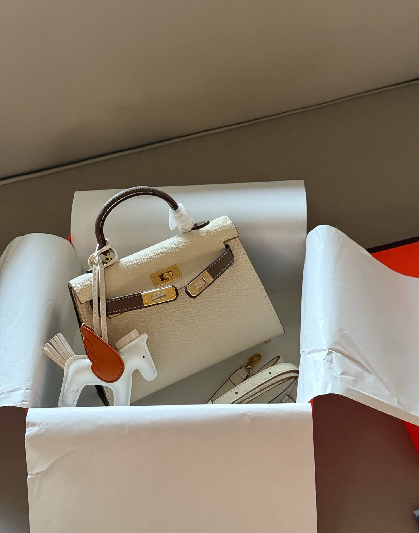 Hermès Nata and Etain Epsom Mini Kelly II 20 HSS Permabrass Hardware