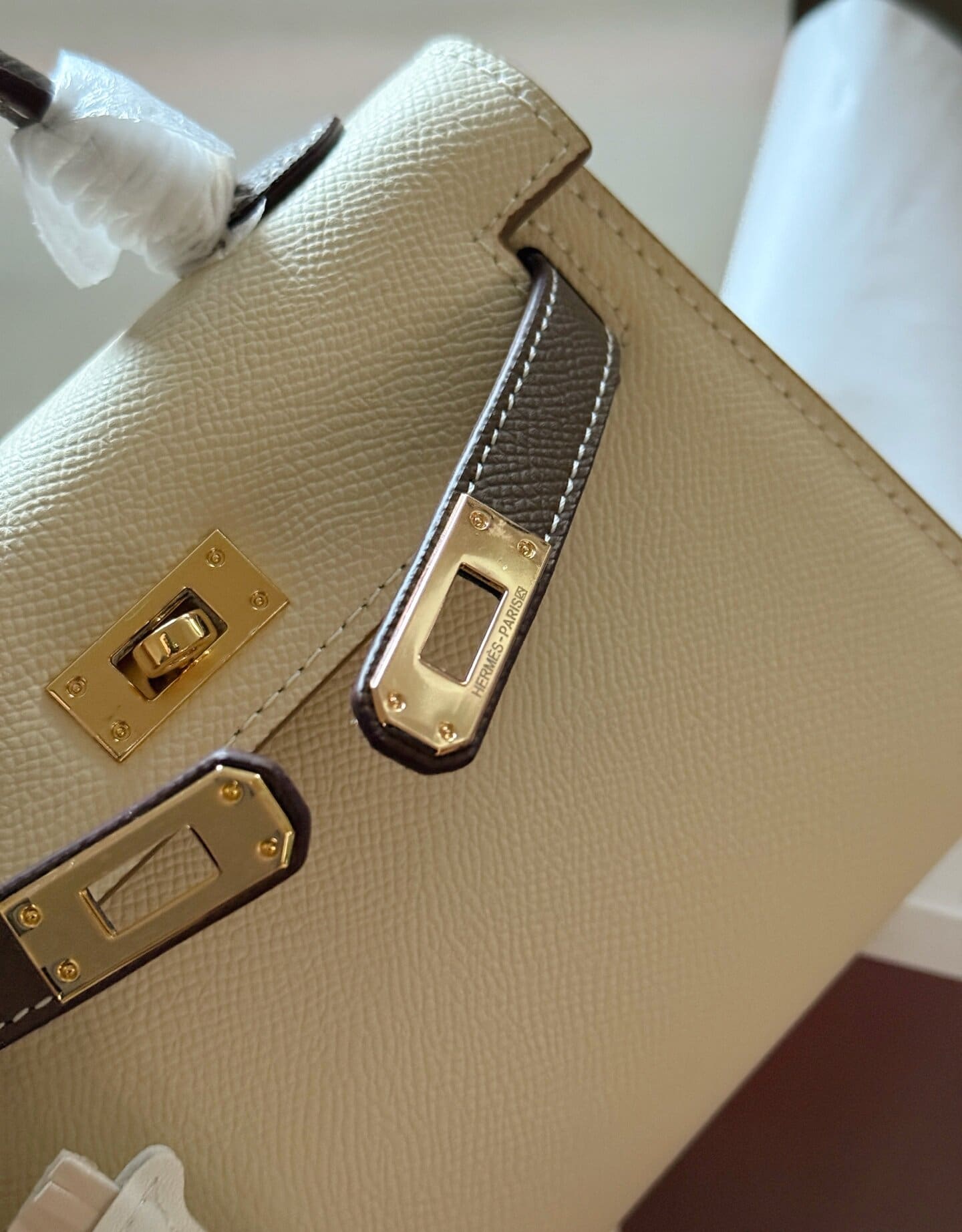 Hermès Nata and Etain Epsom Mini Kelly II 20 HSS Permabrass Hardware