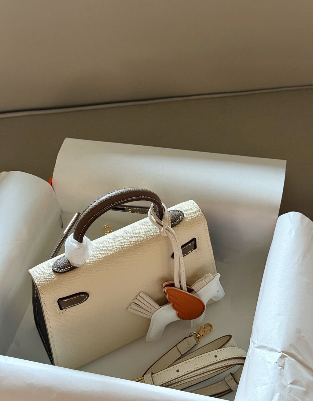 Hermès Nata and Etain Epsom Mini Kelly II 20 HSS Permabrass Hardware