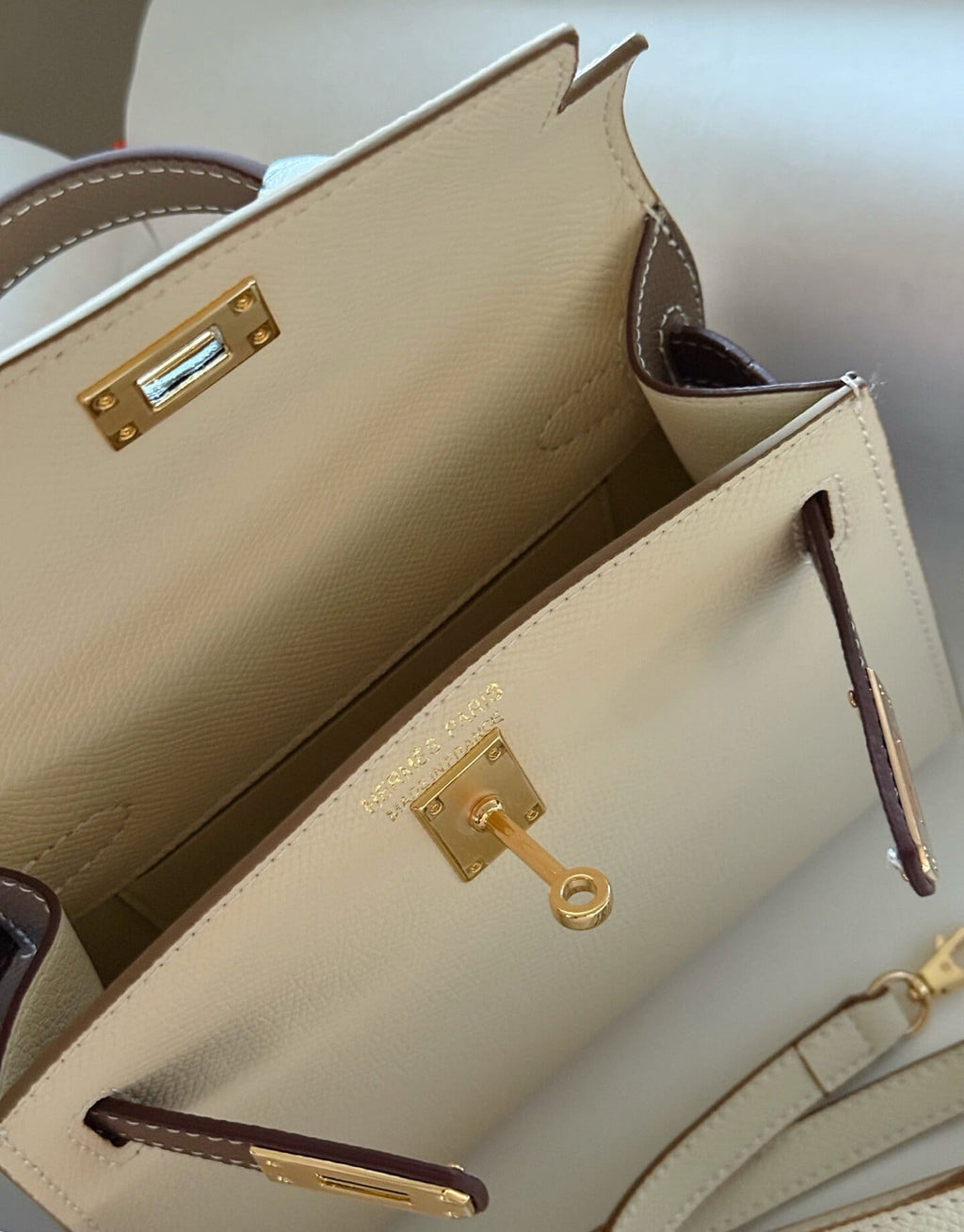 Hermès Nata and Etain Epsom Mini Kelly II 20 HSS Permabrass Hardware
