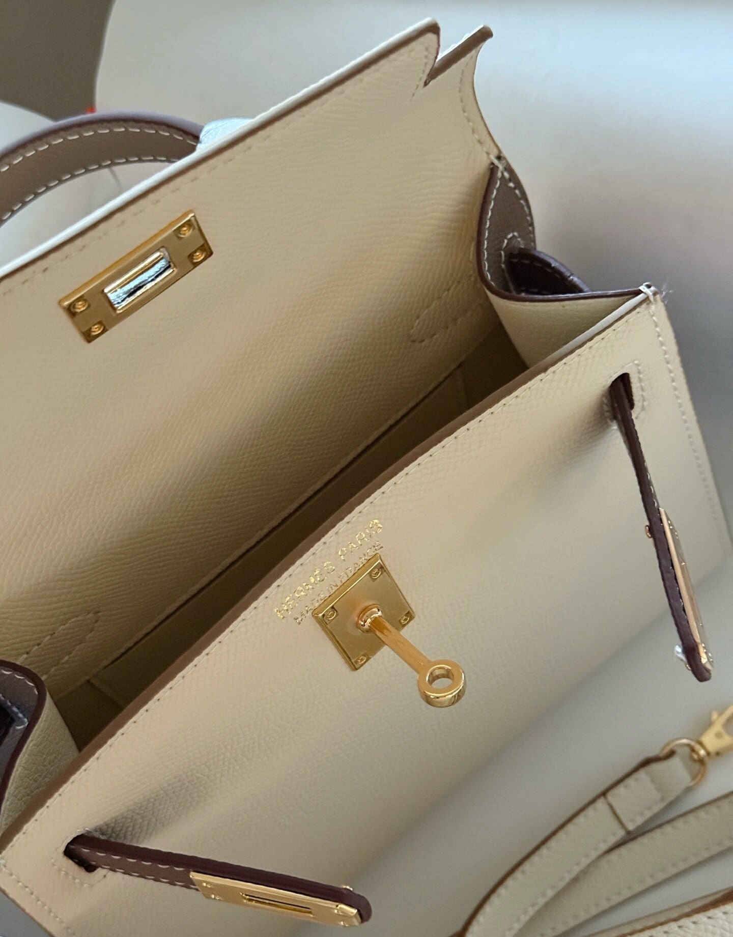 Hermès Nata and Etain Epsom Mini Kelly II 20 HSS Permabrass Hardware