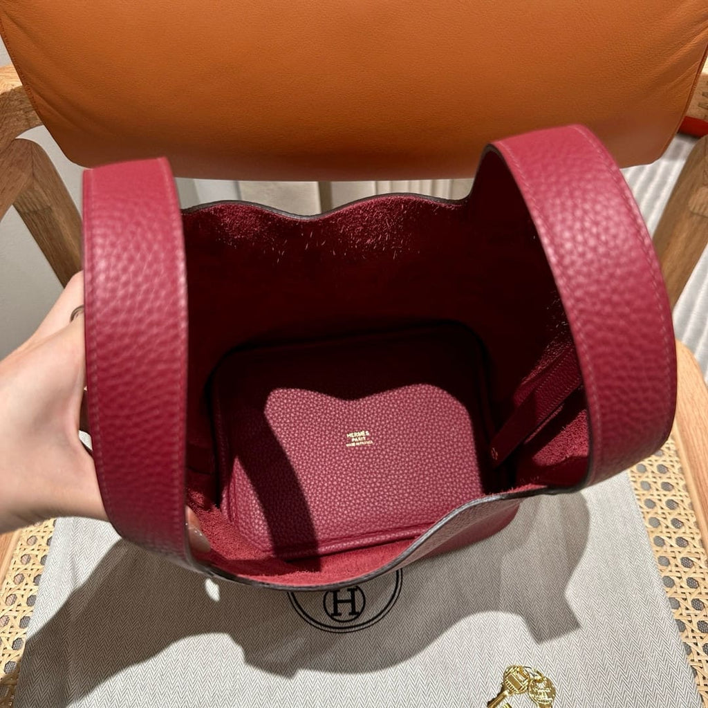Hermès Picotin Lock 18 Rouge H Clemence Gold Hardware
