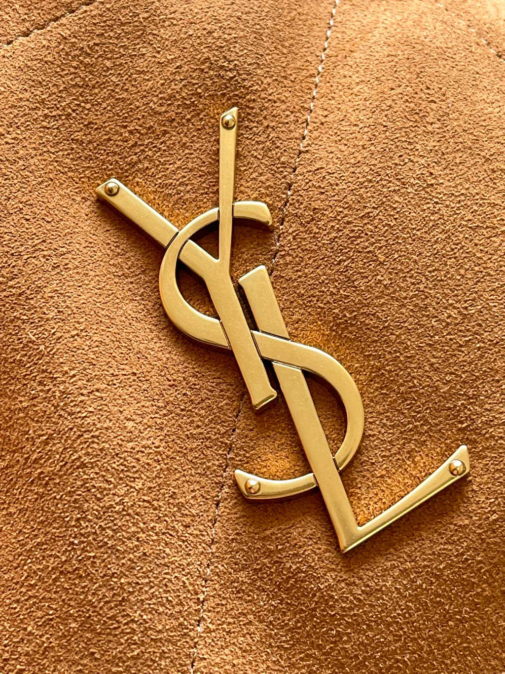 SAINT LAURENT JAMIE SHOPPING in suede-CARAMEL COGNAC