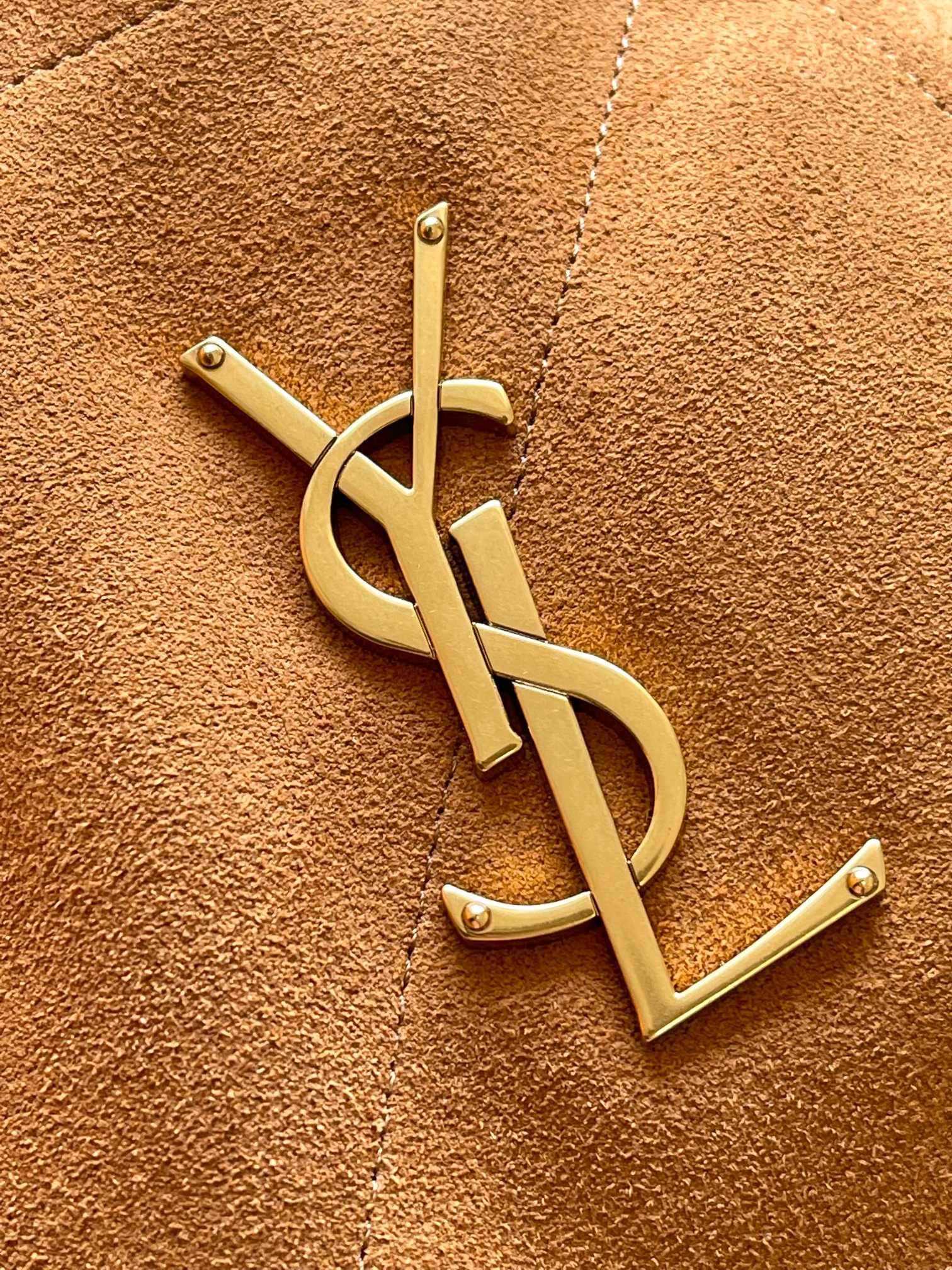 SAINT LAURENT JAMIE SHOPPING in suede-CARAMEL COGNAC
