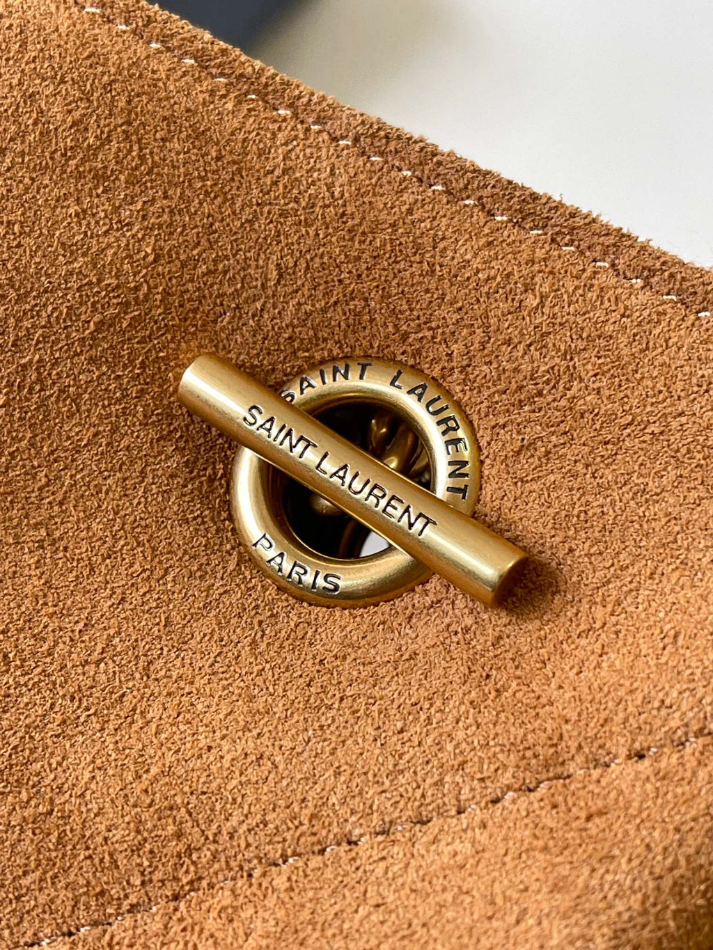 SAINT LAURENT JAMIE SHOPPING in suede-CARAMEL COGNAC