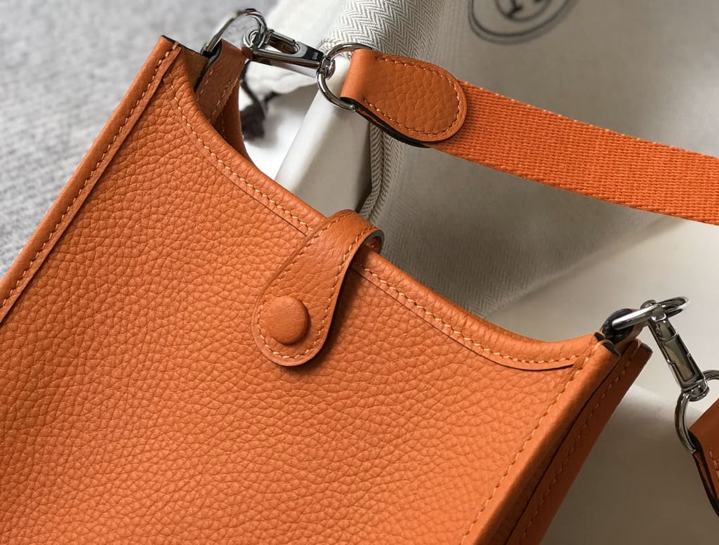 Hermès Orange H Clemence Mini Evelyne II TPM 18 Palladium Hardware