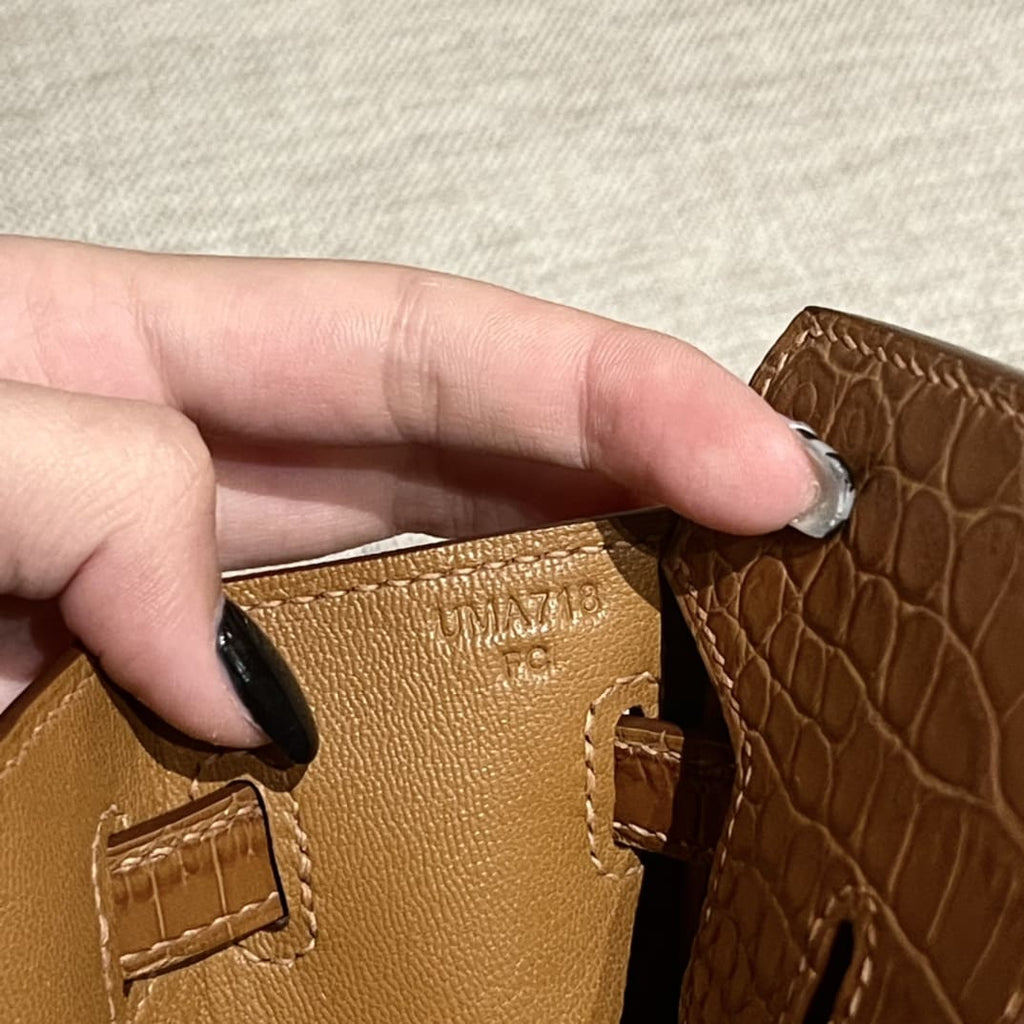 HERMÈS Touch Birkin Bag Gold Togo with Matte Alligator with Palladium Hardware